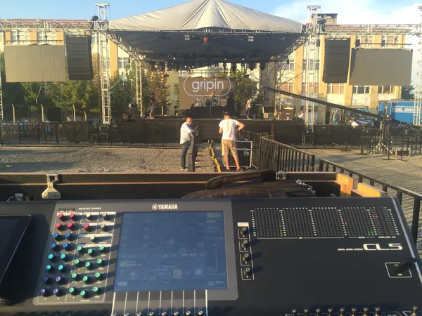 Open-air stage seen from a Yamaha CL5