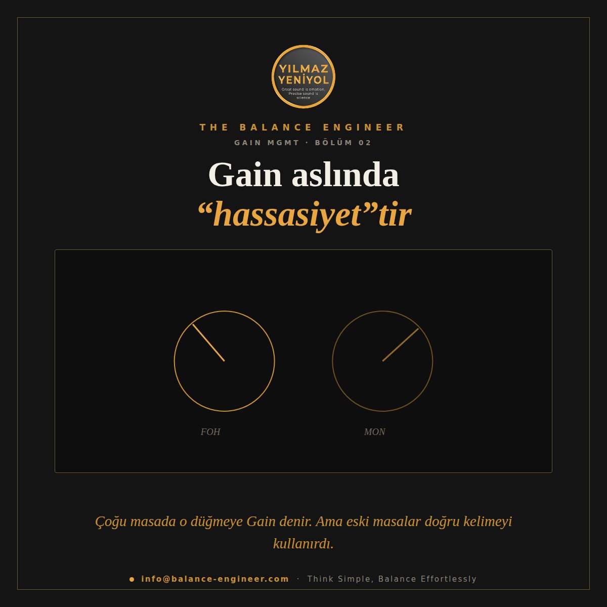 Gain aslında "hassasiyet"tir
