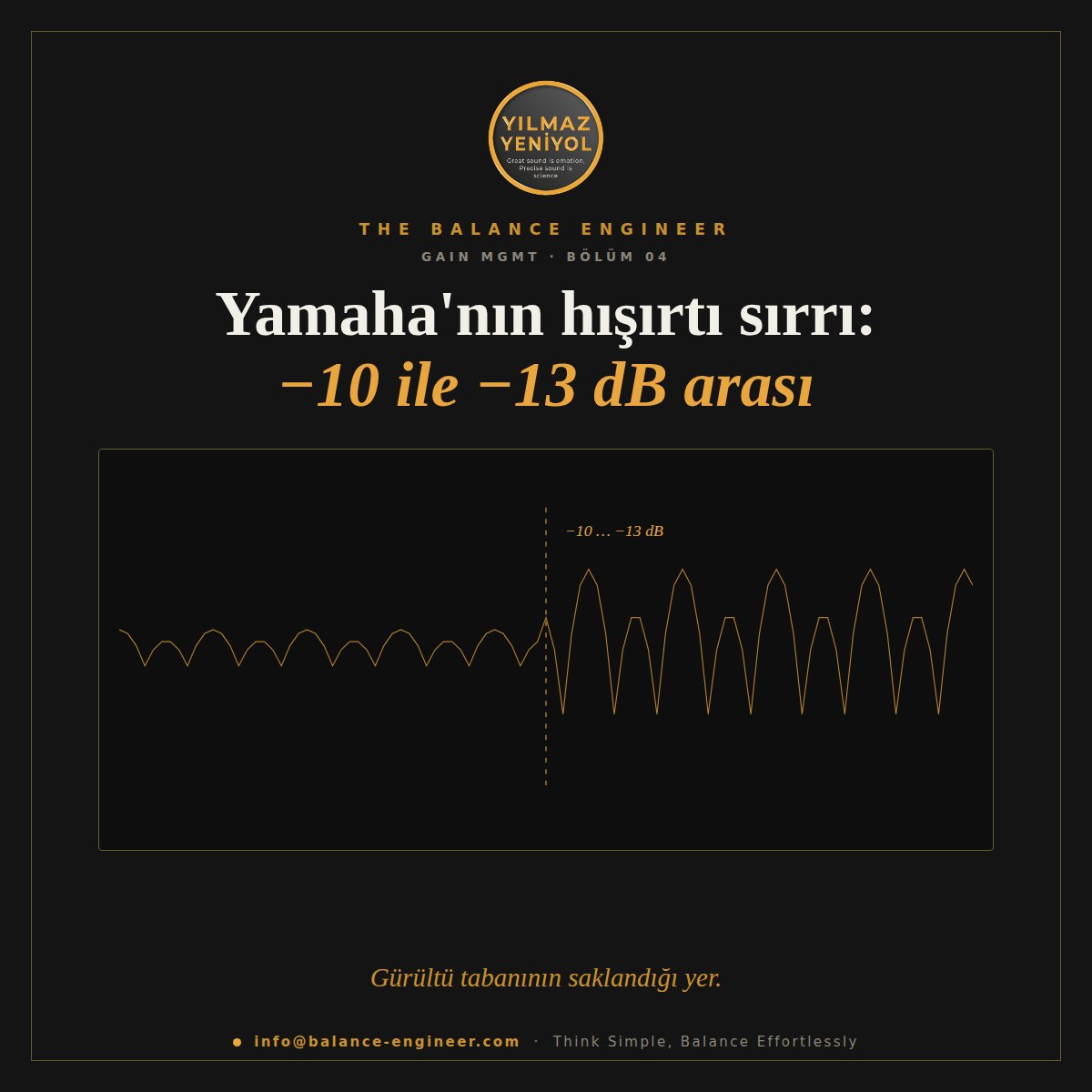 Yamaha'nın hışırtı sırrı: −10 ile −13 dB arası
