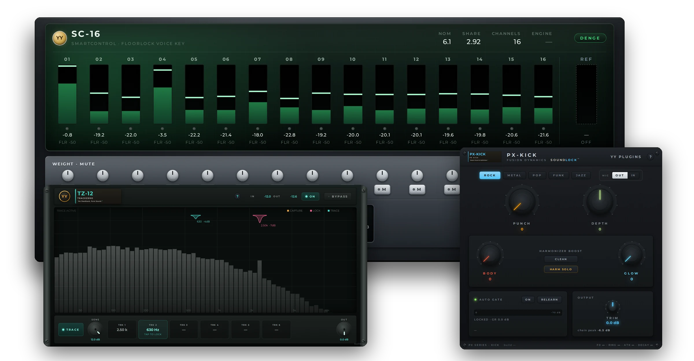 SC-16, TZ-12 and PX-KICK plugin interfaces